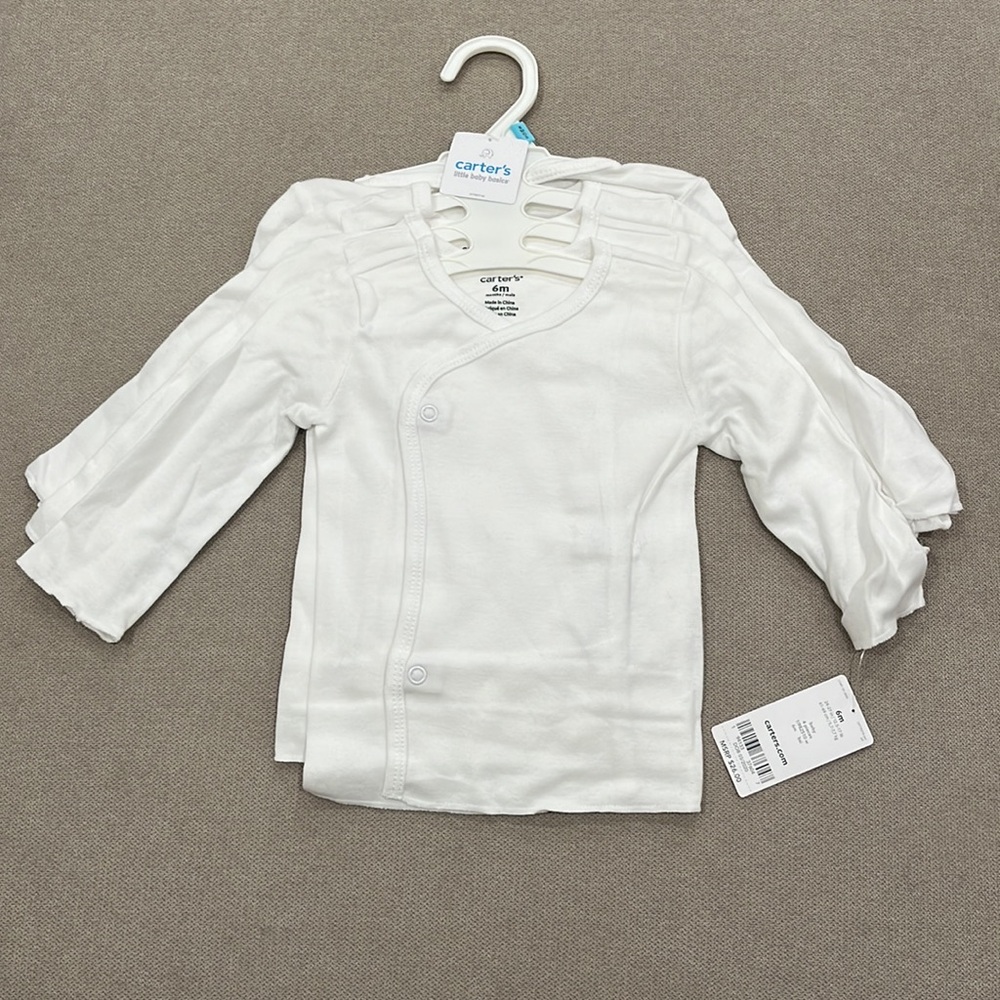 Carter's unisex-baby 4-pack Side-snap Long-sleeve Shirt